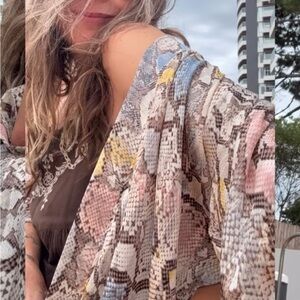 NWT Colorful Snake Print Coverup semi sheer